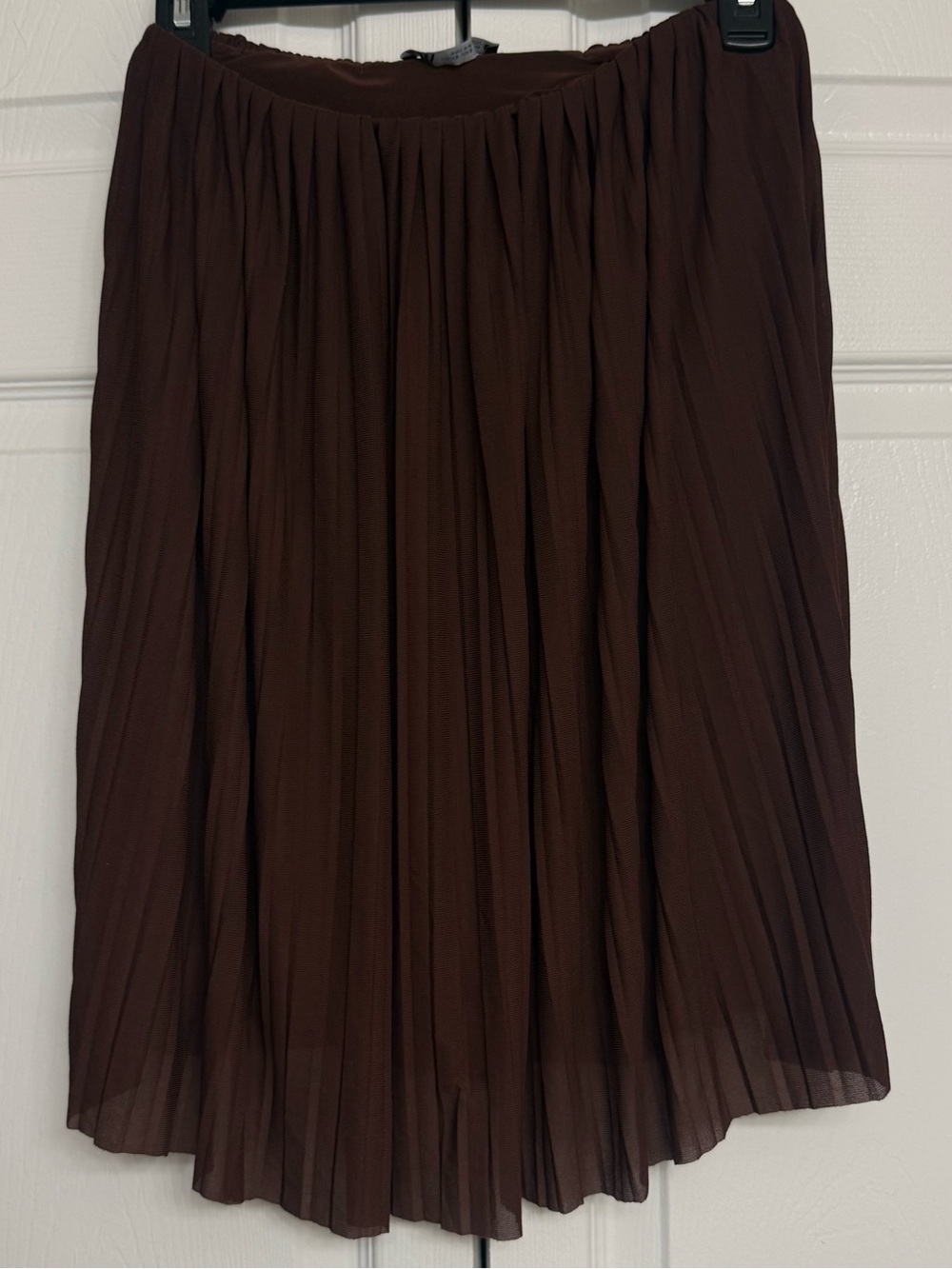 Zara Chocolate Brown Pleated Midi Skirt